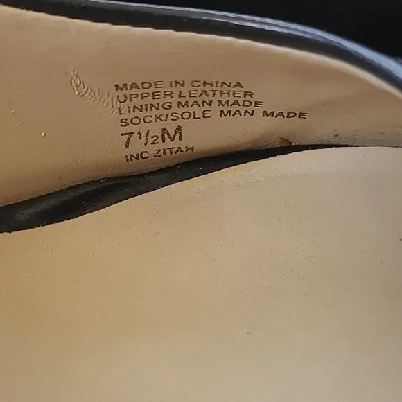 INC International Concepts Women's Zitah Pointed Toe Black leather Pumps - Picture 3 of 5